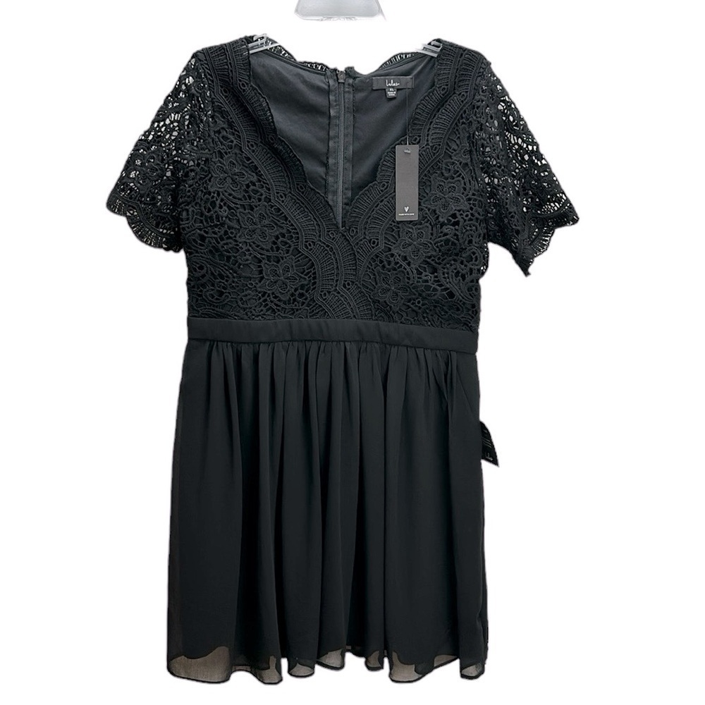 Lulu's “Angel in Disguise” Black Lace Mini Dress